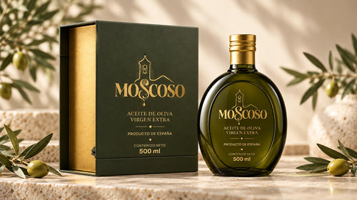 Moscoso AOVE 500 ml - estuche y botella